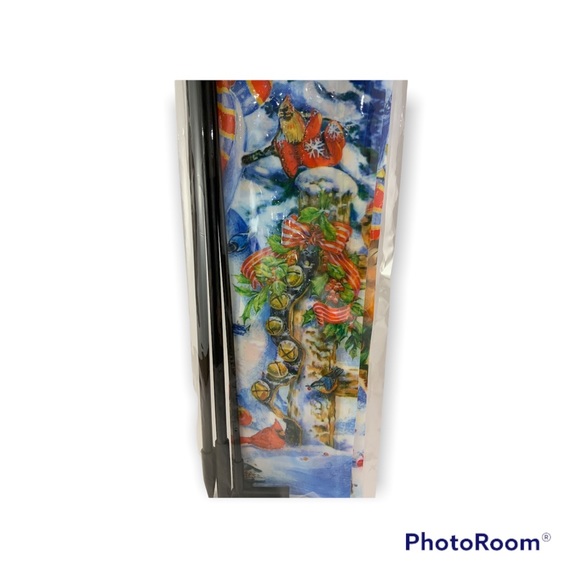 Snowman Christmas Flag Garden Flag and Pole Stake Complete Set Holiday Decor - Picture 3 of 6